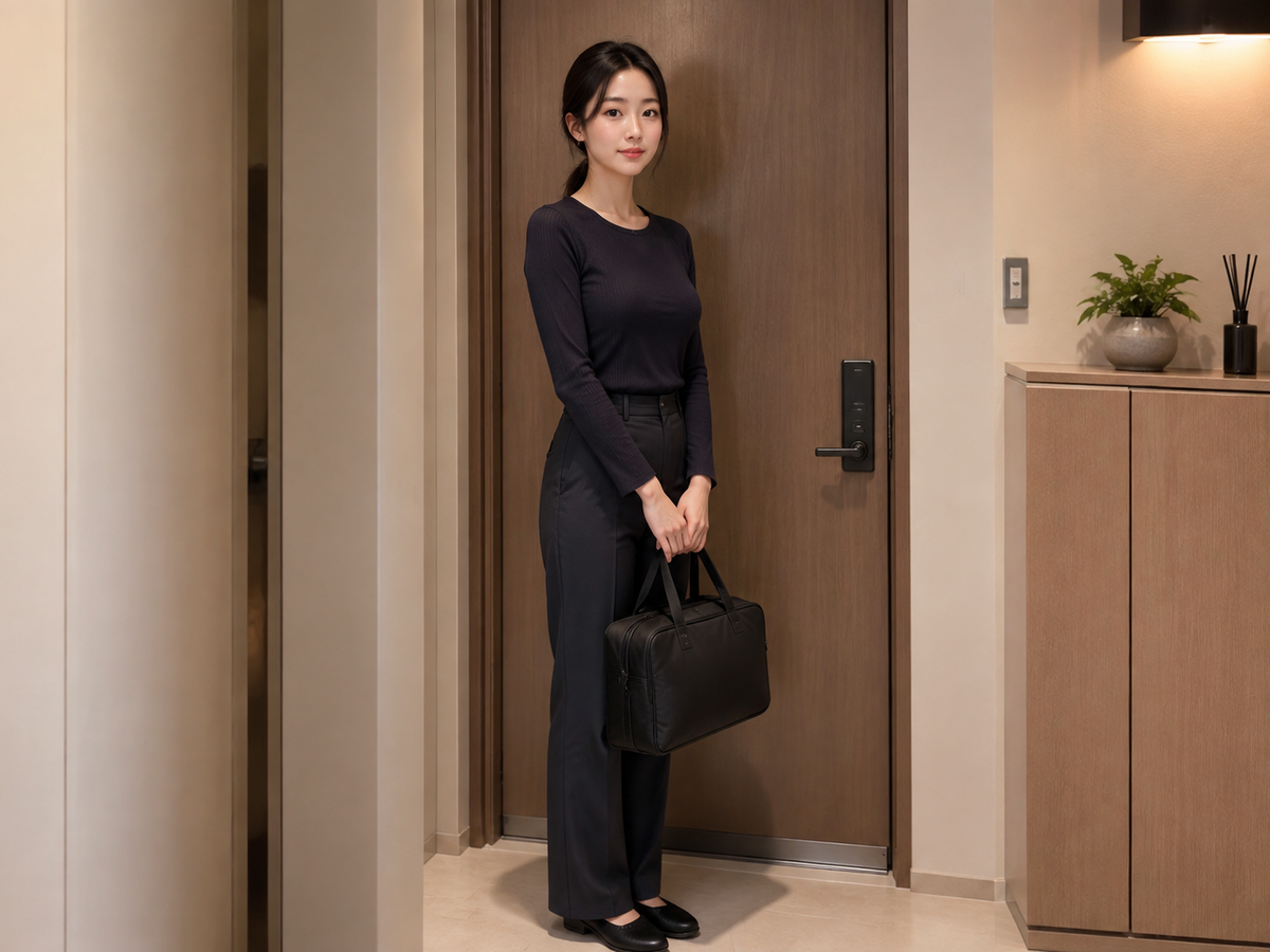 서울 서대문구 방문 홈케어 일정을 준비하는 젊은 성인 한국 여성 관리사